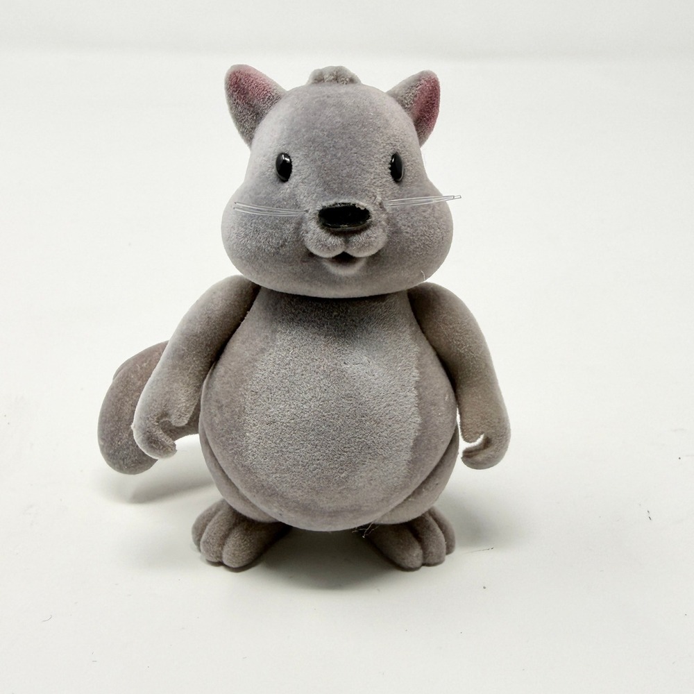 Li'l Woodzeez Bustleberry Squirrel Dad Figure Gray Flocked Replacement No Clothe